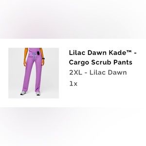 Figs Lilac Dawn Kade Cargo Scrub Pants